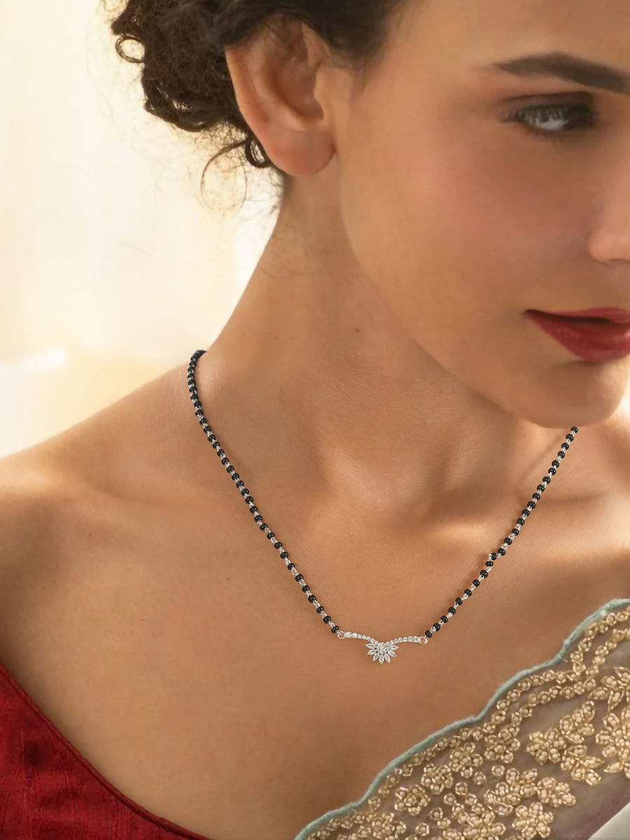 Flower Diamond Look Mangalsutra For Women