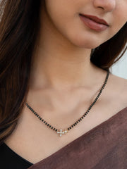 Floral Diamond Look Gold Plated Mangalsutra