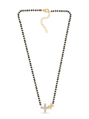 Floral Diamond Look Gold Plated Mangalsutra