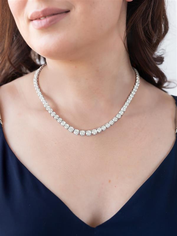 AAA Grade American Diamond Tennis Necklace For Women