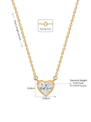 Lab Grown Solitaire Heart Diamond Necklace