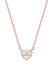 Lab Grown Solitaire Heart Diamond Necklace
