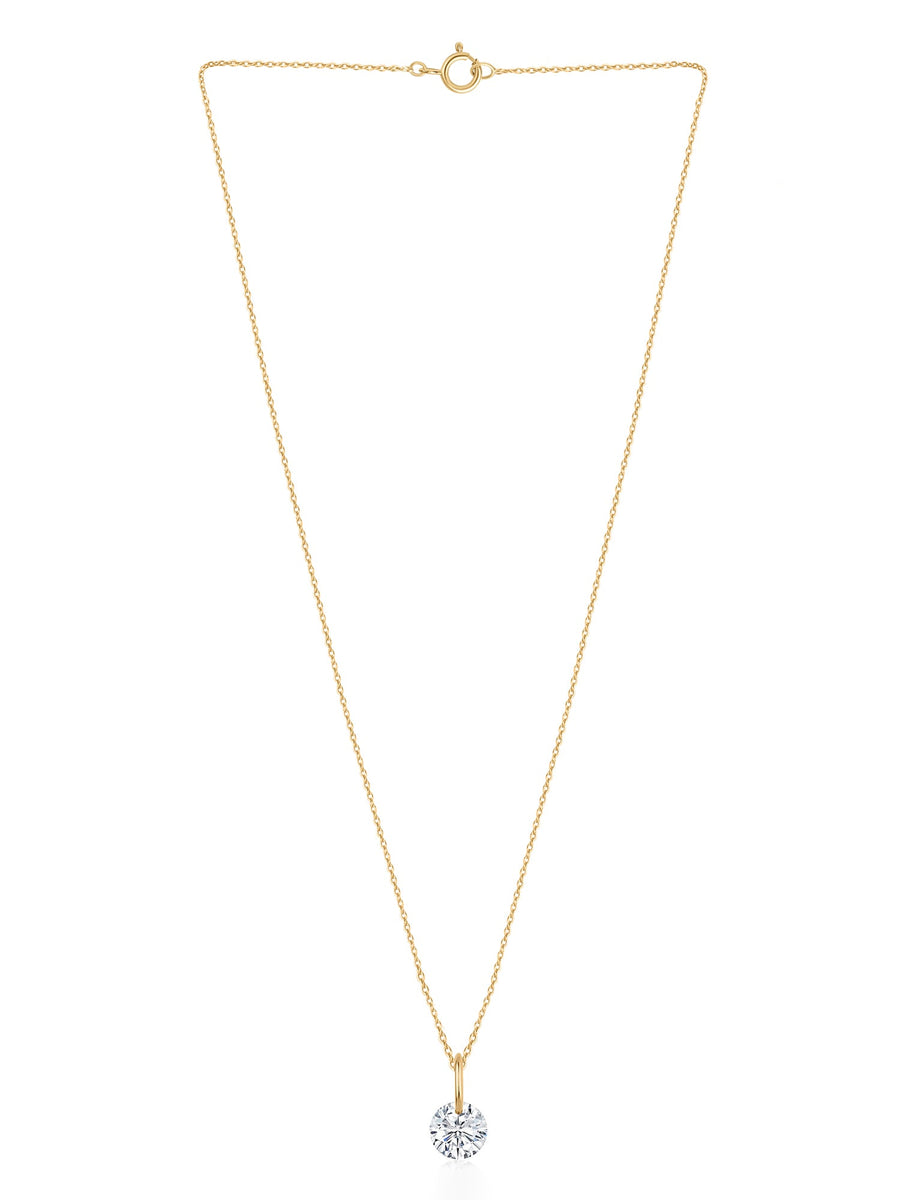 Lab Grown 0.5 Carat Solitaire Diamond Pendant With Chain