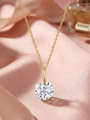 Lab Grown 0.5 Carat Solitaire Diamond Pendant With Chain