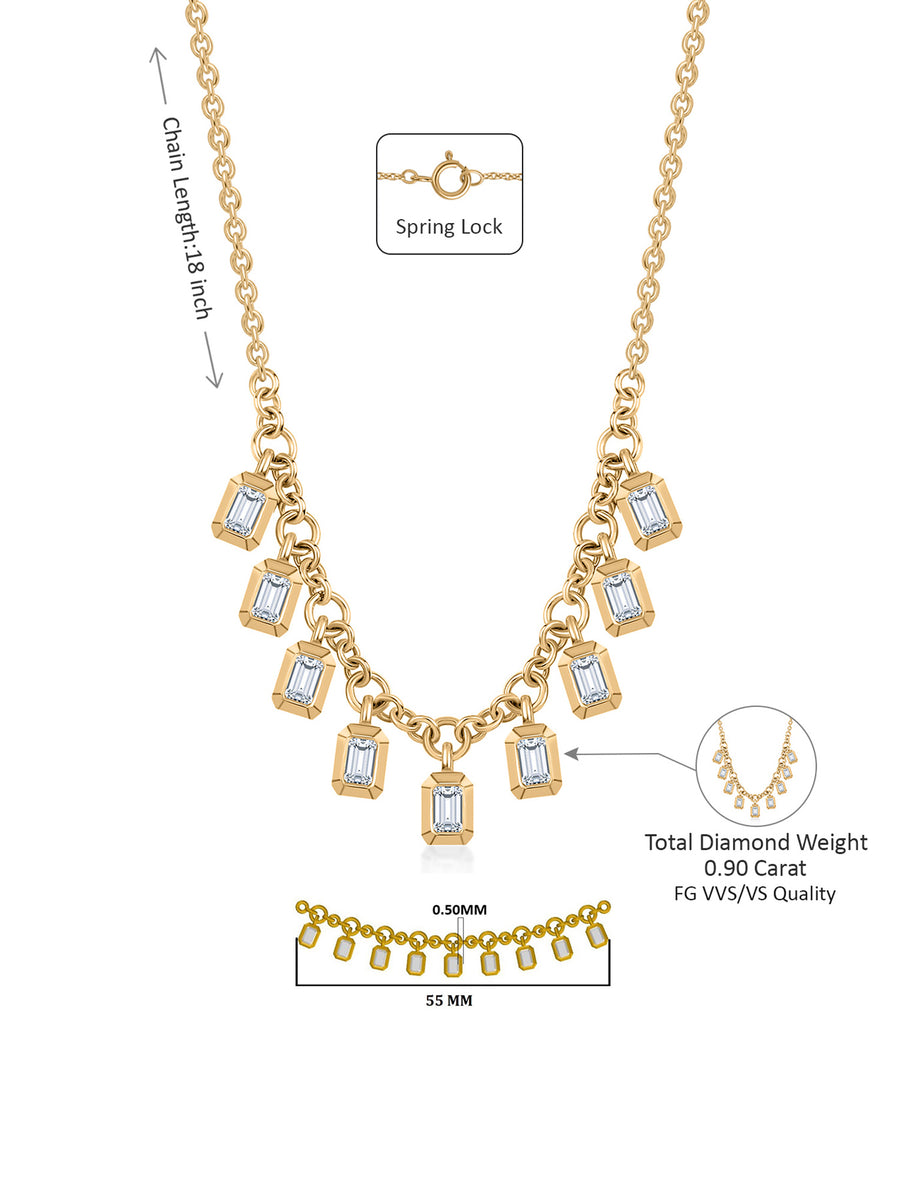 Lab Grown Shimmering Diamond Necklace For Women