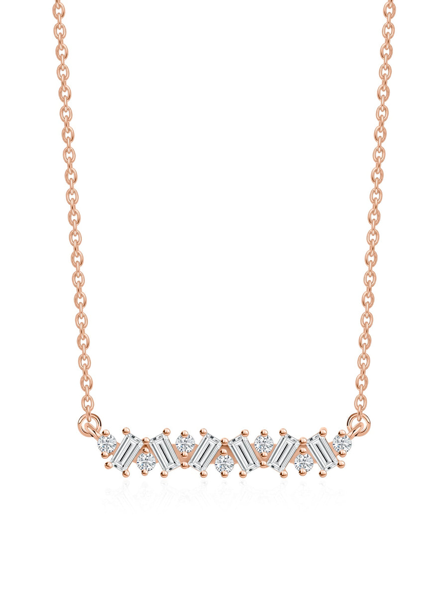 Lab Grown Diamond Baguette Necklace