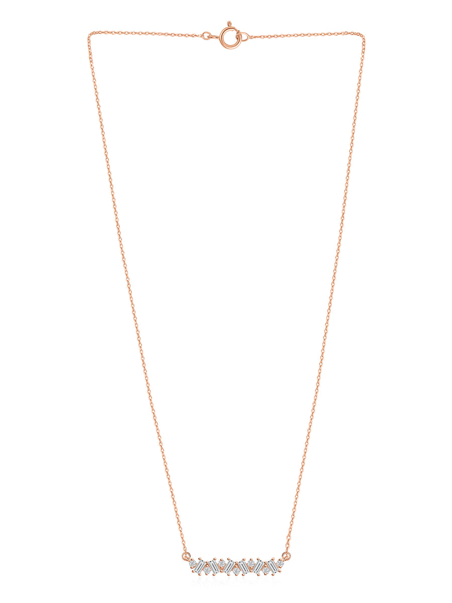 Lab Grown Diamond Baguette Necklace