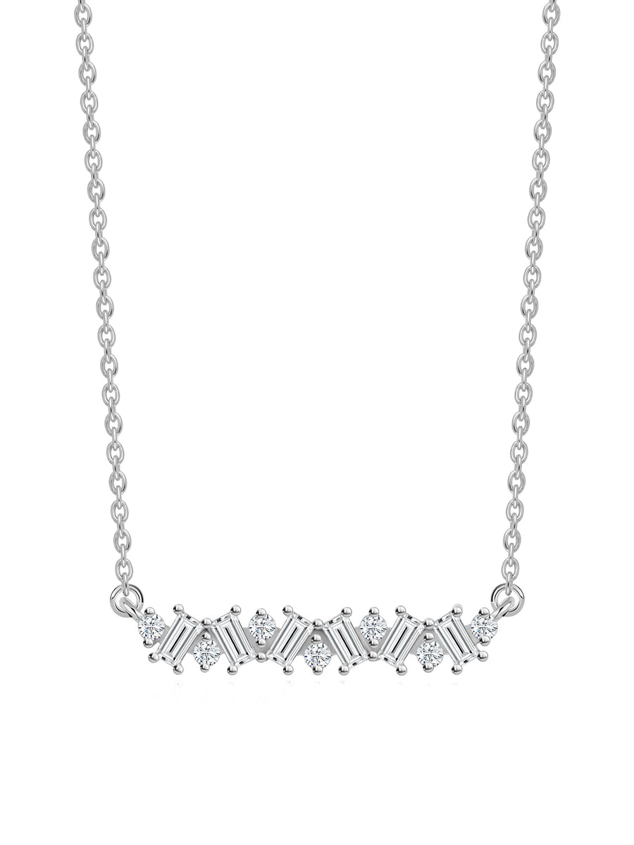 Lab Grown Diamond Baguette Necklace