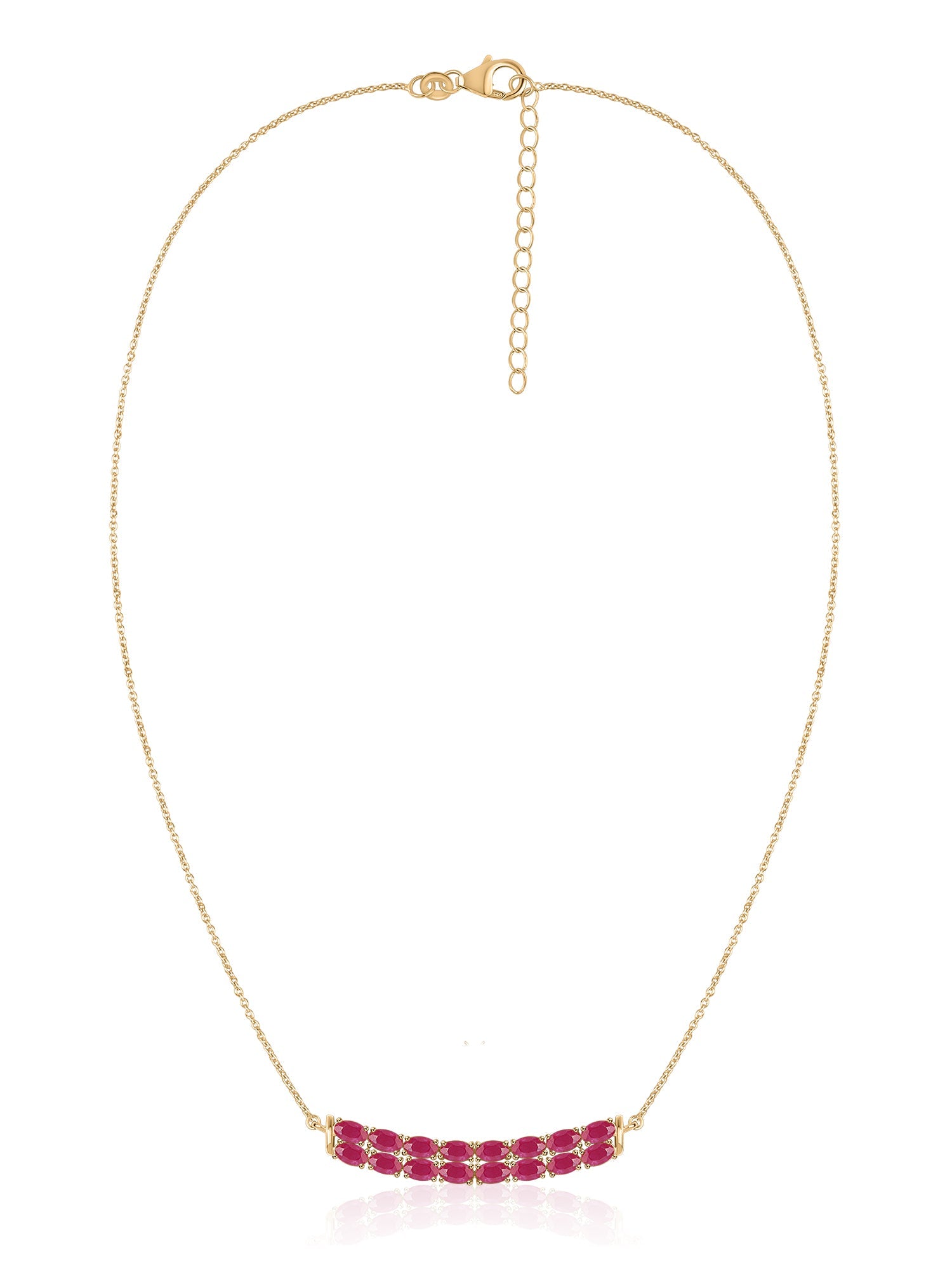 Crimson Line Thai Ruby Silver Necklace