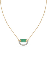 Natural Emerald Half Moon Pendant