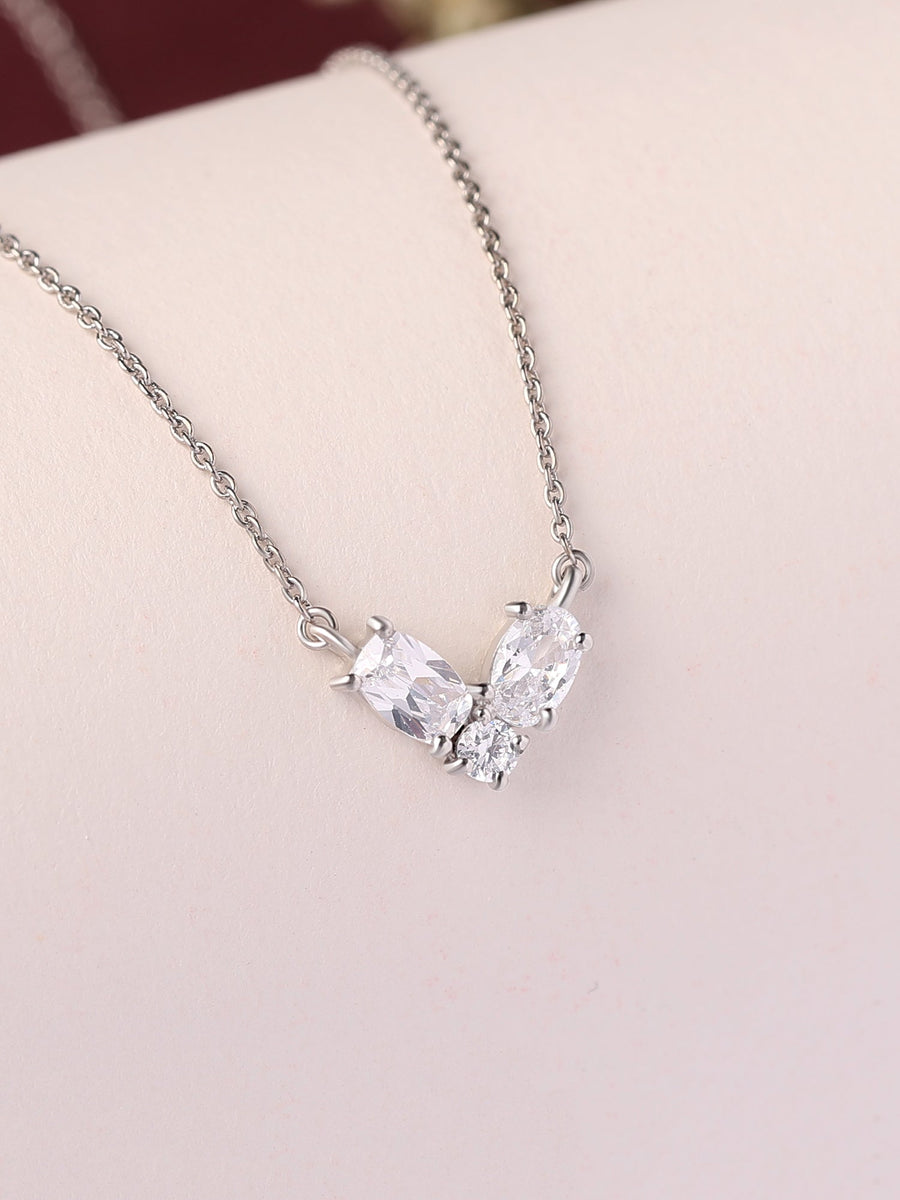 Trilogy Diamond Look Necklace