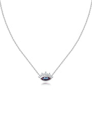 Alexandrite Eye Necklace in Silver