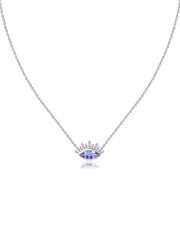 Natural Tanzanite Eye Necklace in Silver