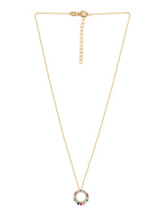 Multi Color Circle Gold Pendant For Women_1
