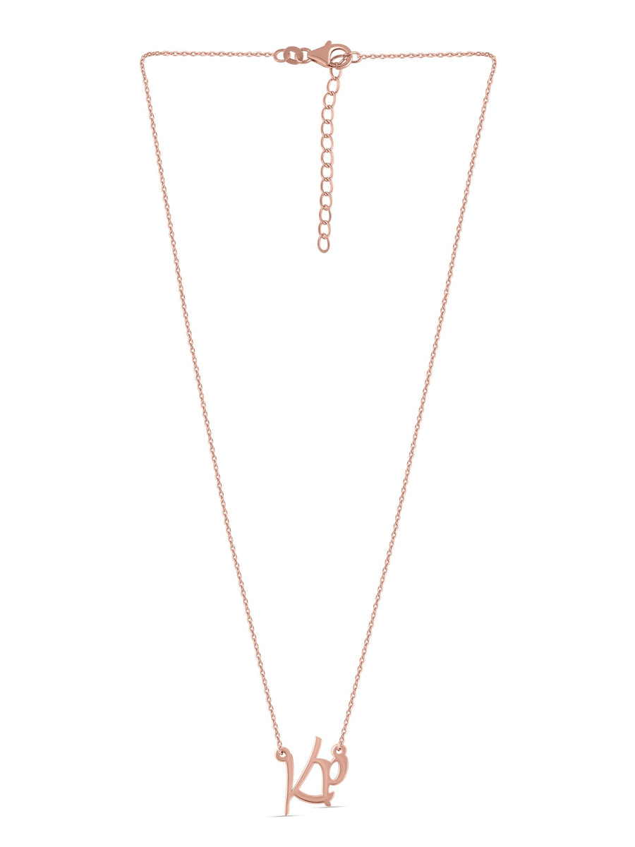 Rose Gold Name Pendant With Chain for Women_2