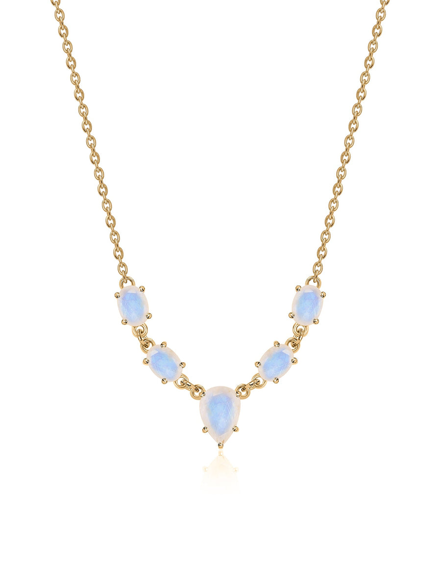 Ornate Rainbow Moonstone Necklace