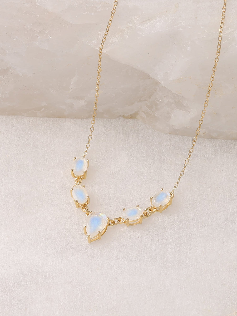 Ornate Rainbow Moonstone Necklace