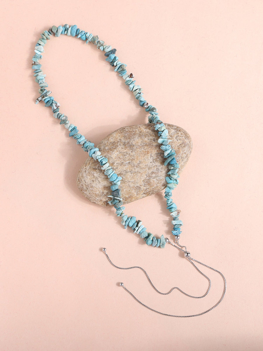 Turquoise Beads Bolo Necklace