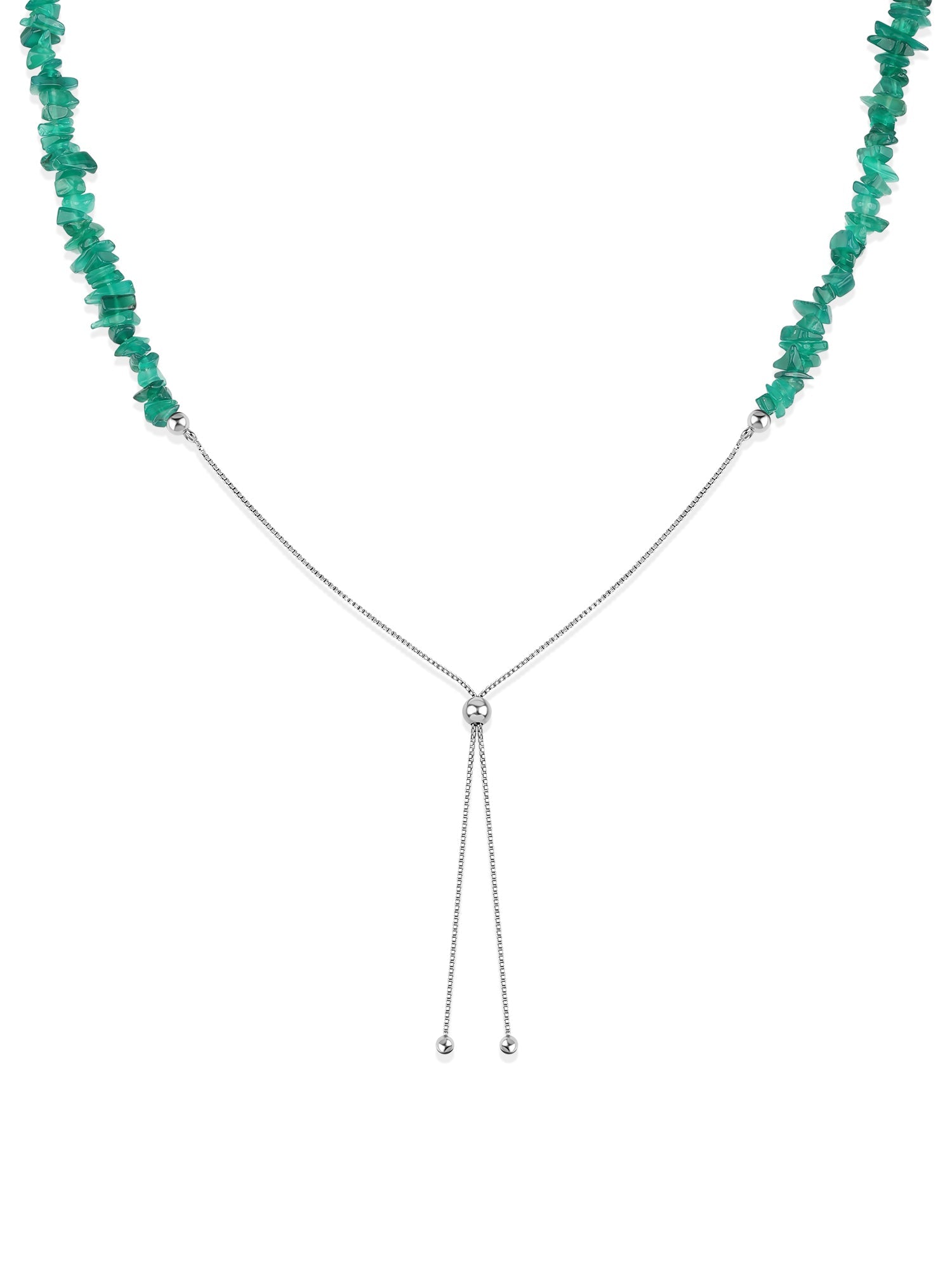 Green Onyx Beads Bolo Necklace
