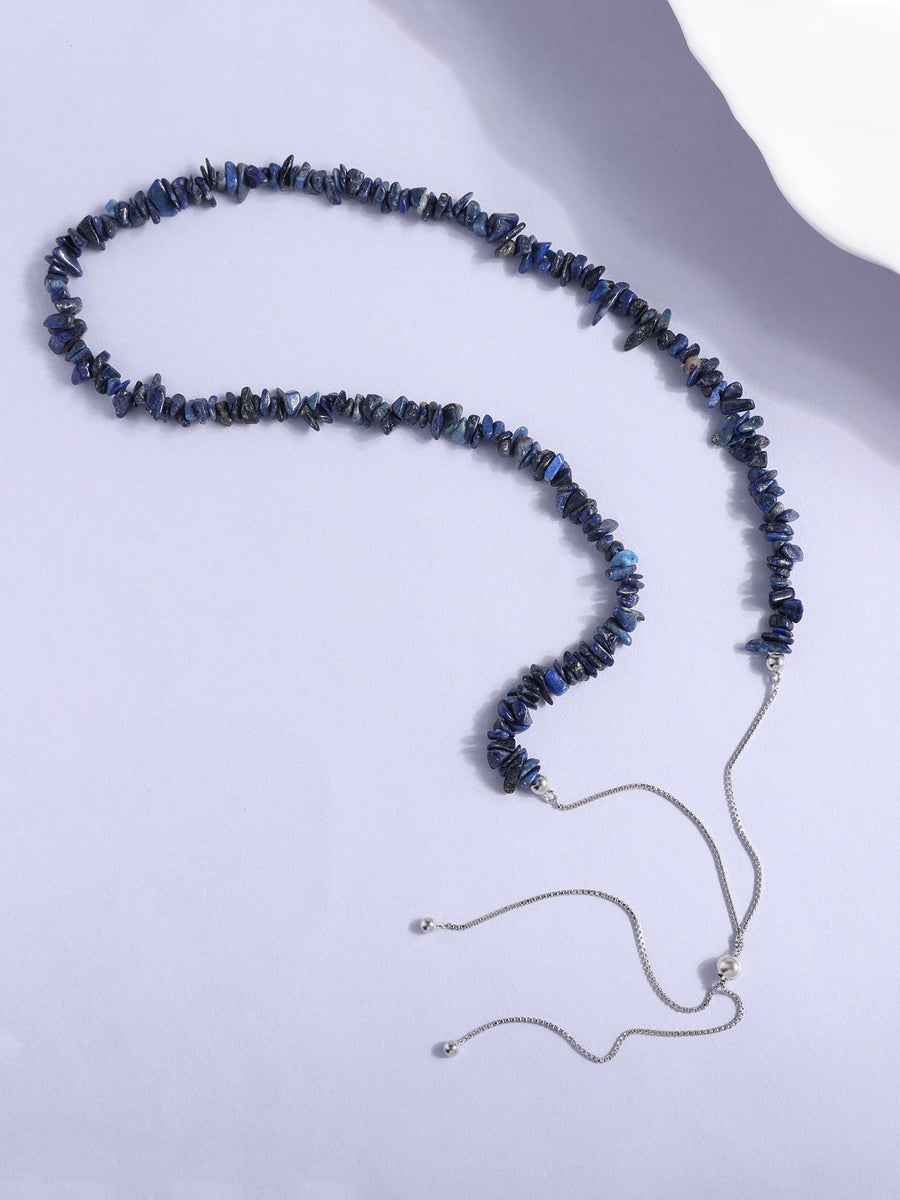 Lapis Beads Bolo Necklace