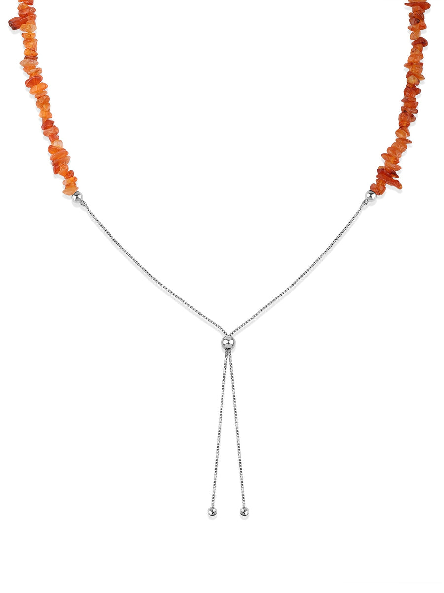 Carnelian Beads Bolo Necklace