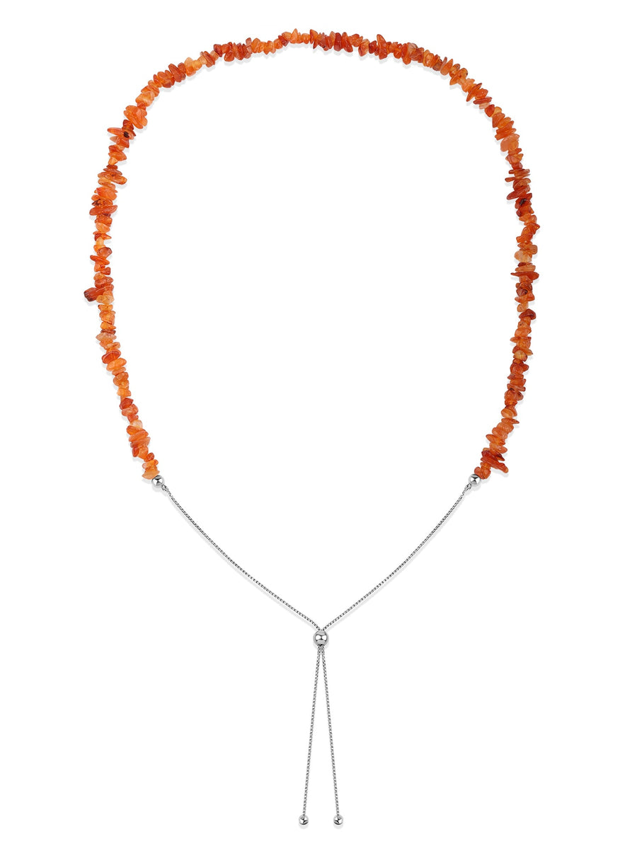 Carnelian Beads Bolo Necklace