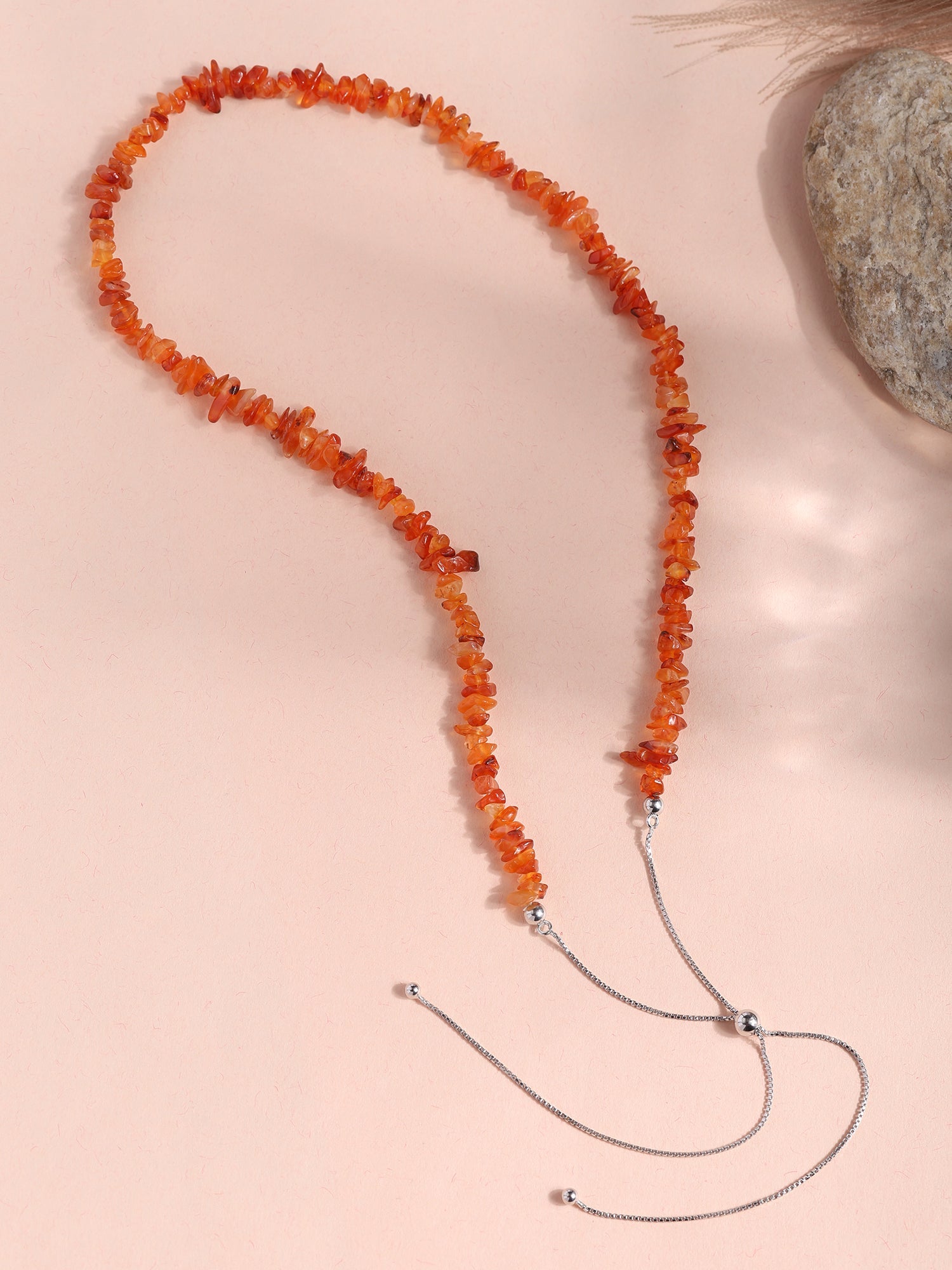 Carnelian Beads Bolo Necklace