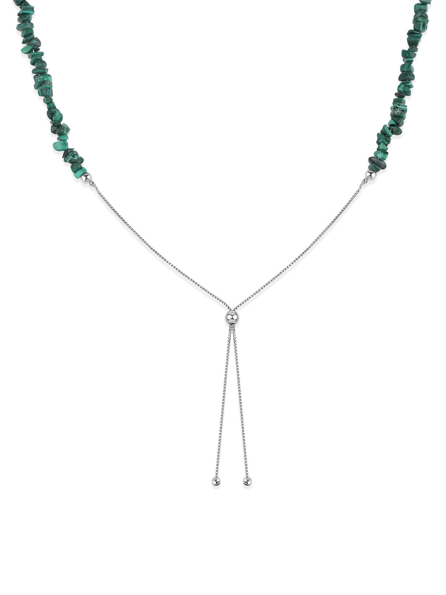 Malachite Beads Bolo Necklace