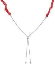 Coral Beads Bolo Necklace