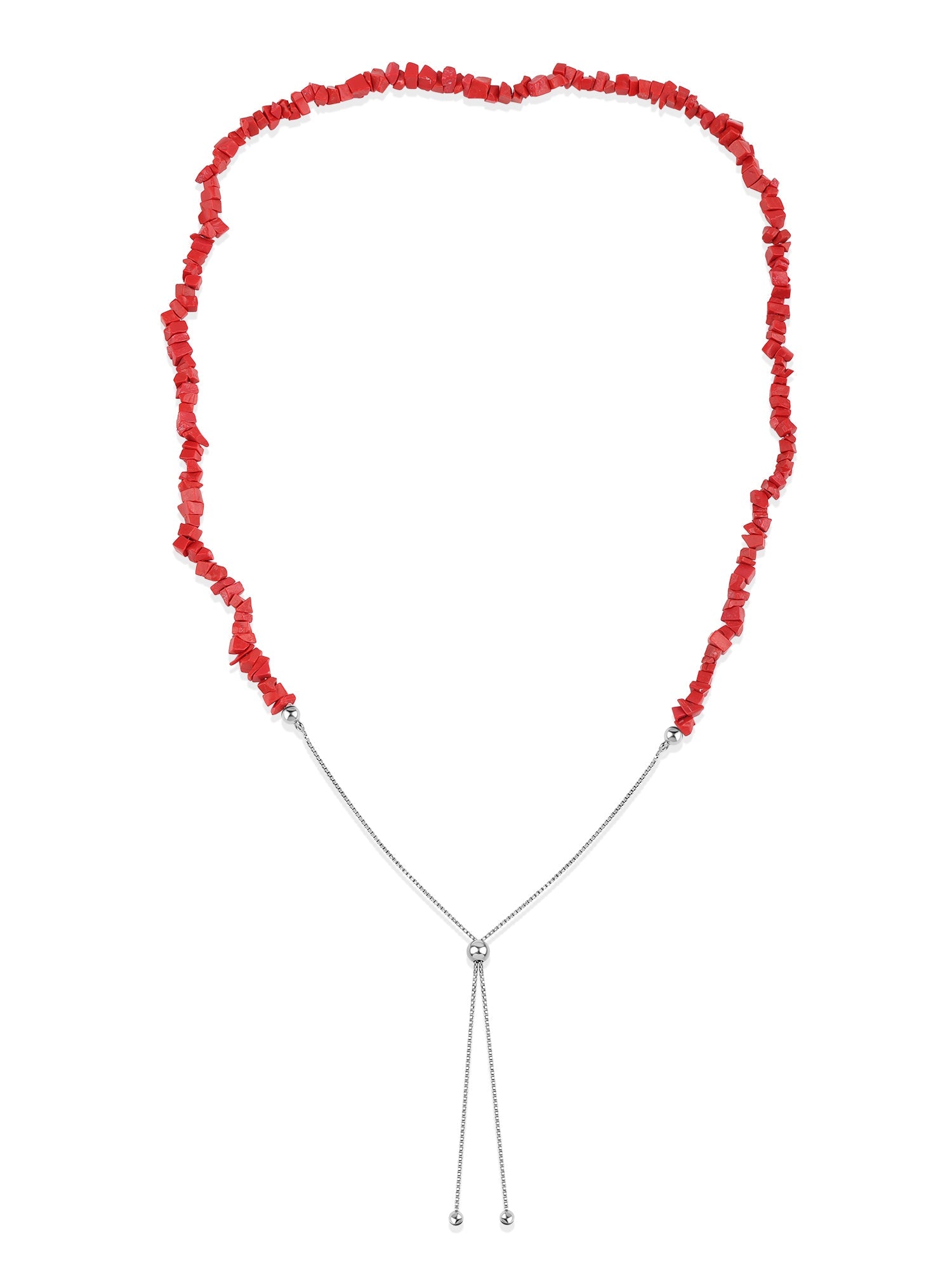 Coral Beads Bolo Necklace