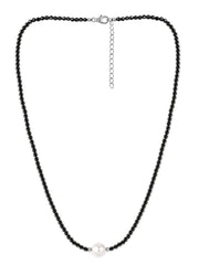 Ying & Yang Shell Pearl Black Spinel Necklace