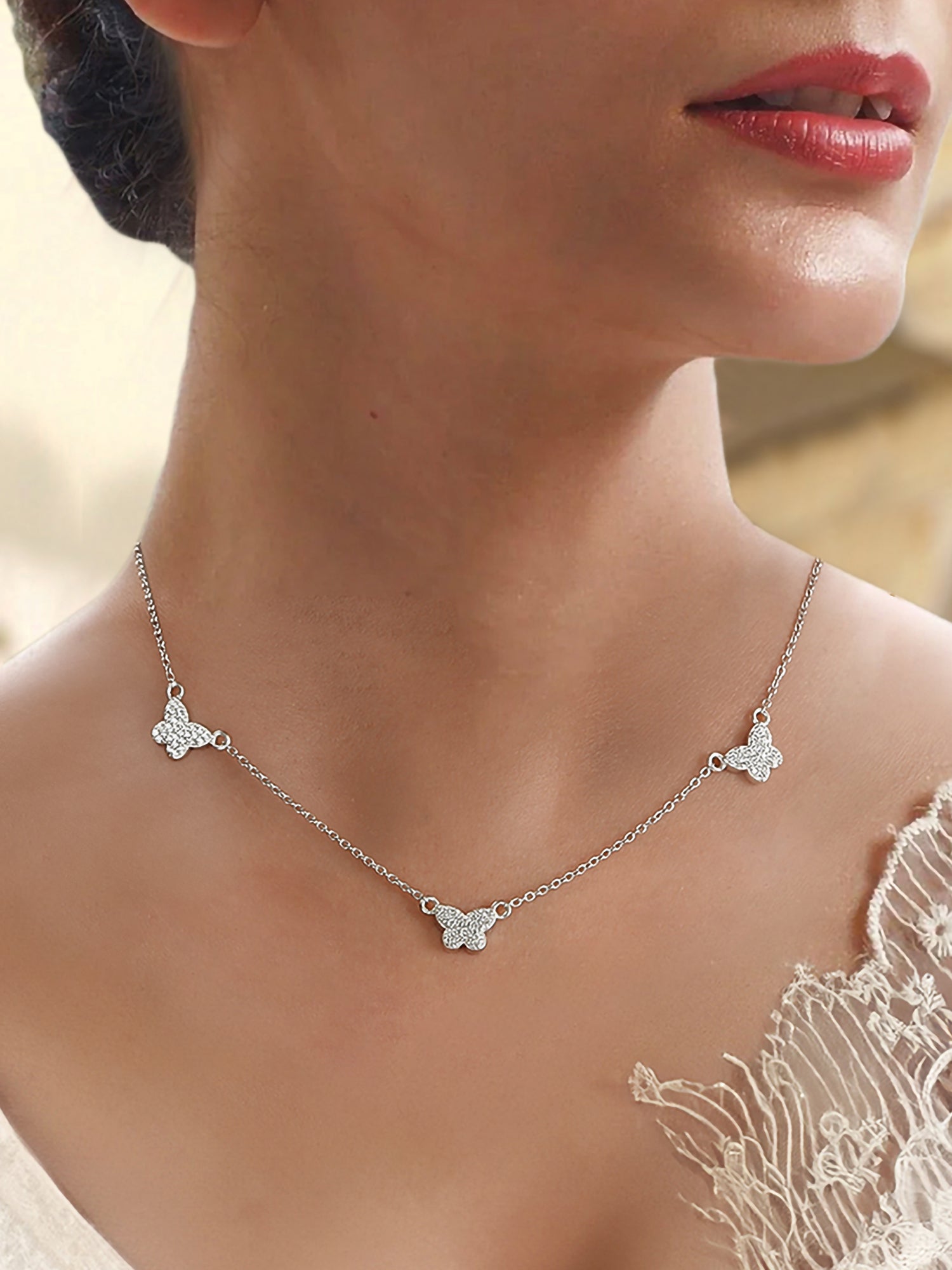 Butterfly Charm Necklace For Women