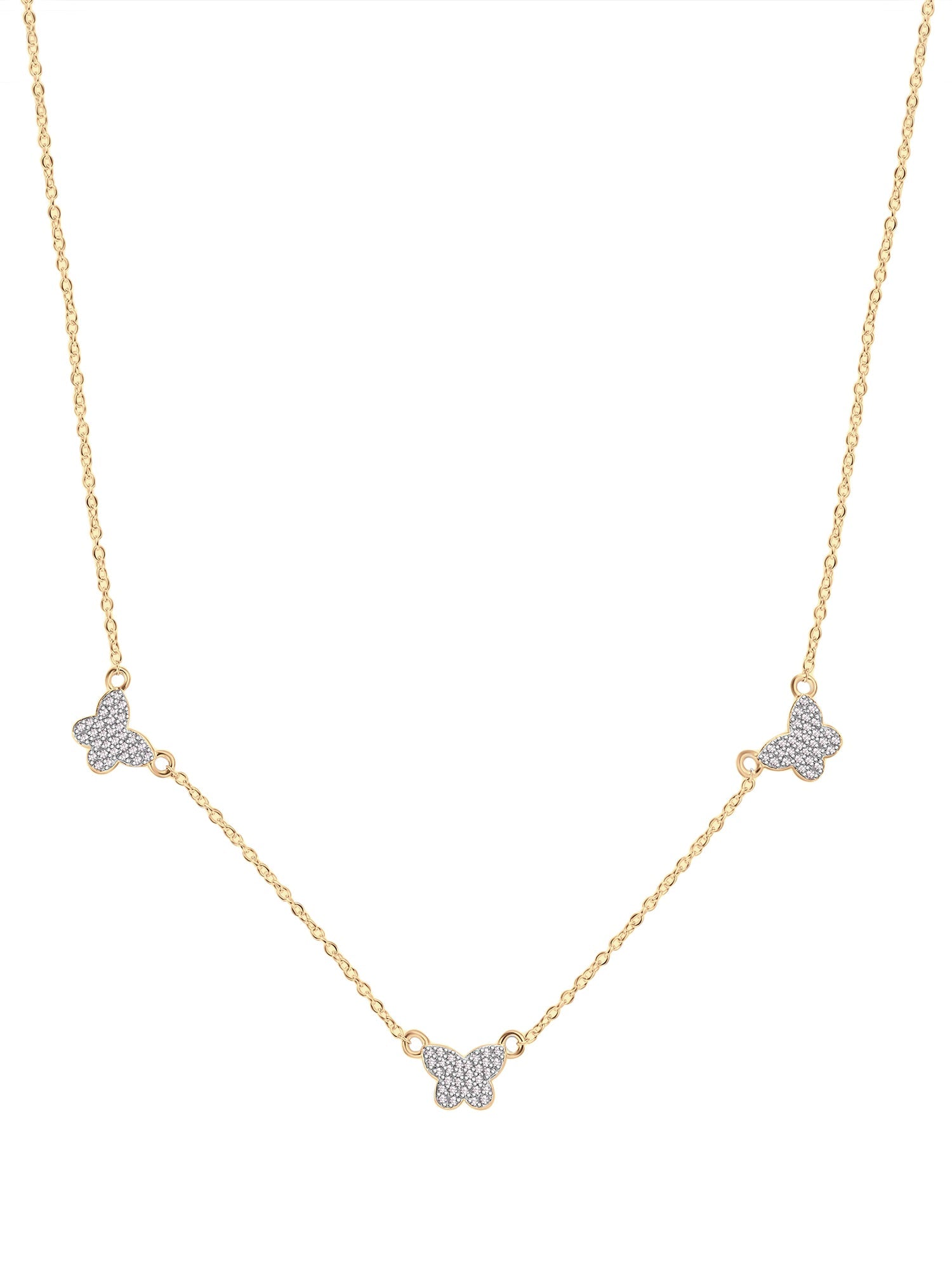 Gold Plated Butterfly Charm Necklace For Women-1