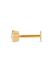 Lab Grown Solitaire Diamond 18 and 14k Gold Nose Pin