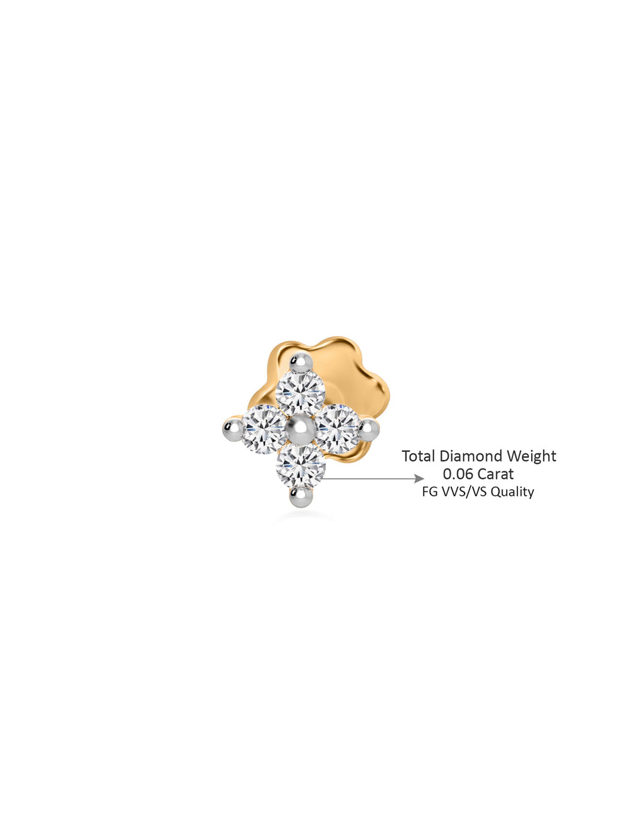 Flower Lab Grown Diamond Nose Pin
