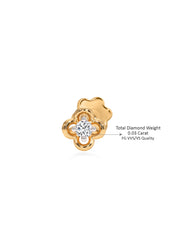 Ornate Solitaire Lab Grown Diamond Nose Pin