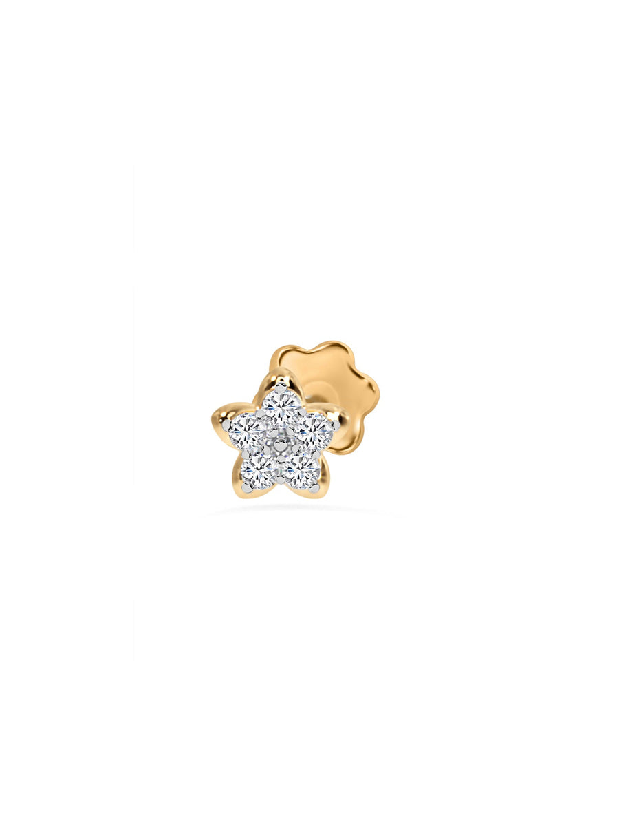 Ornate Stars Lab Diamond Nose Pin
