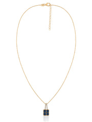 Blue Sapphire Gold Pendant With Chain