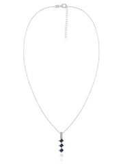 Cascading Blue Sapphires Gold Pendant With Chain