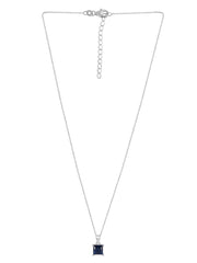 Princess Sapphire Pendant With Chain