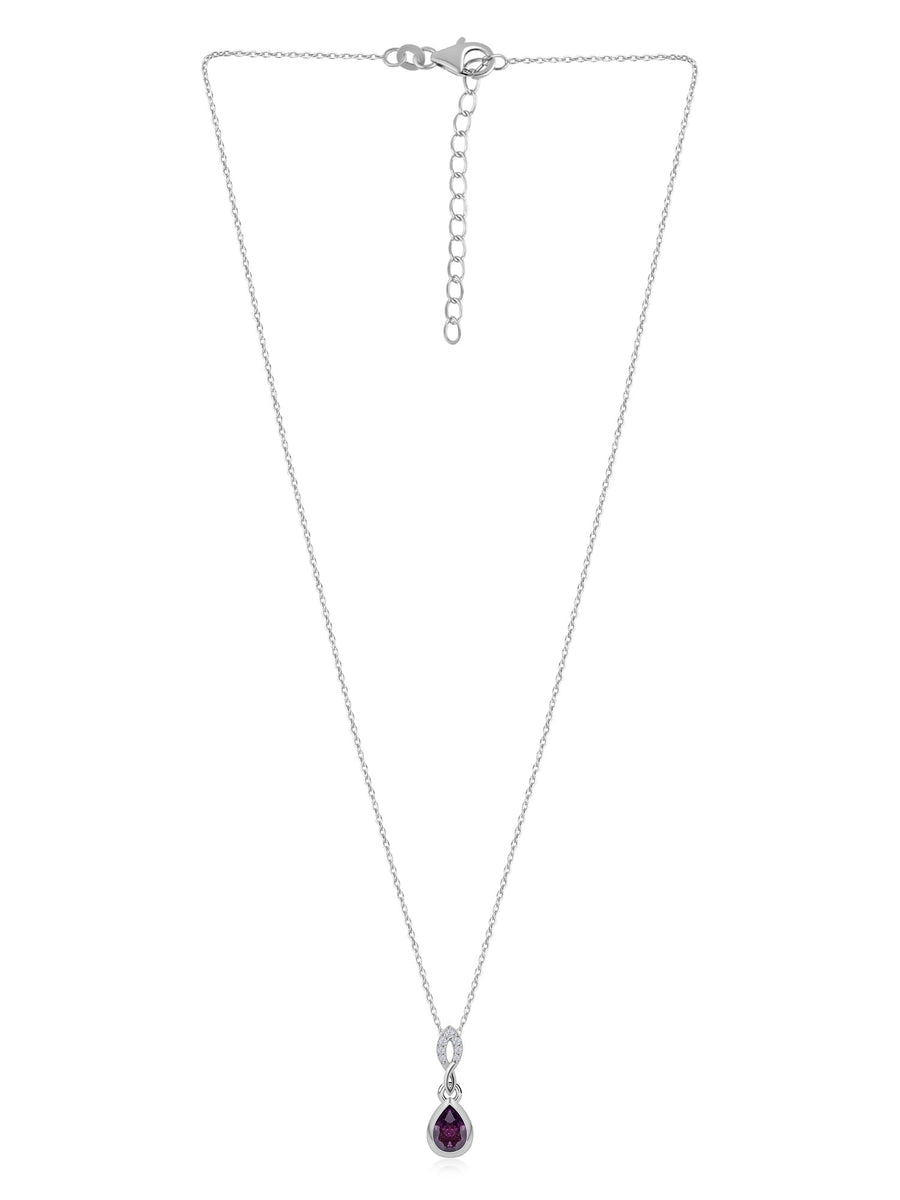 Amethyst Pear Shape Drop Pendant For Women