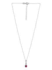 Red Ruby Drop Necklace For Women