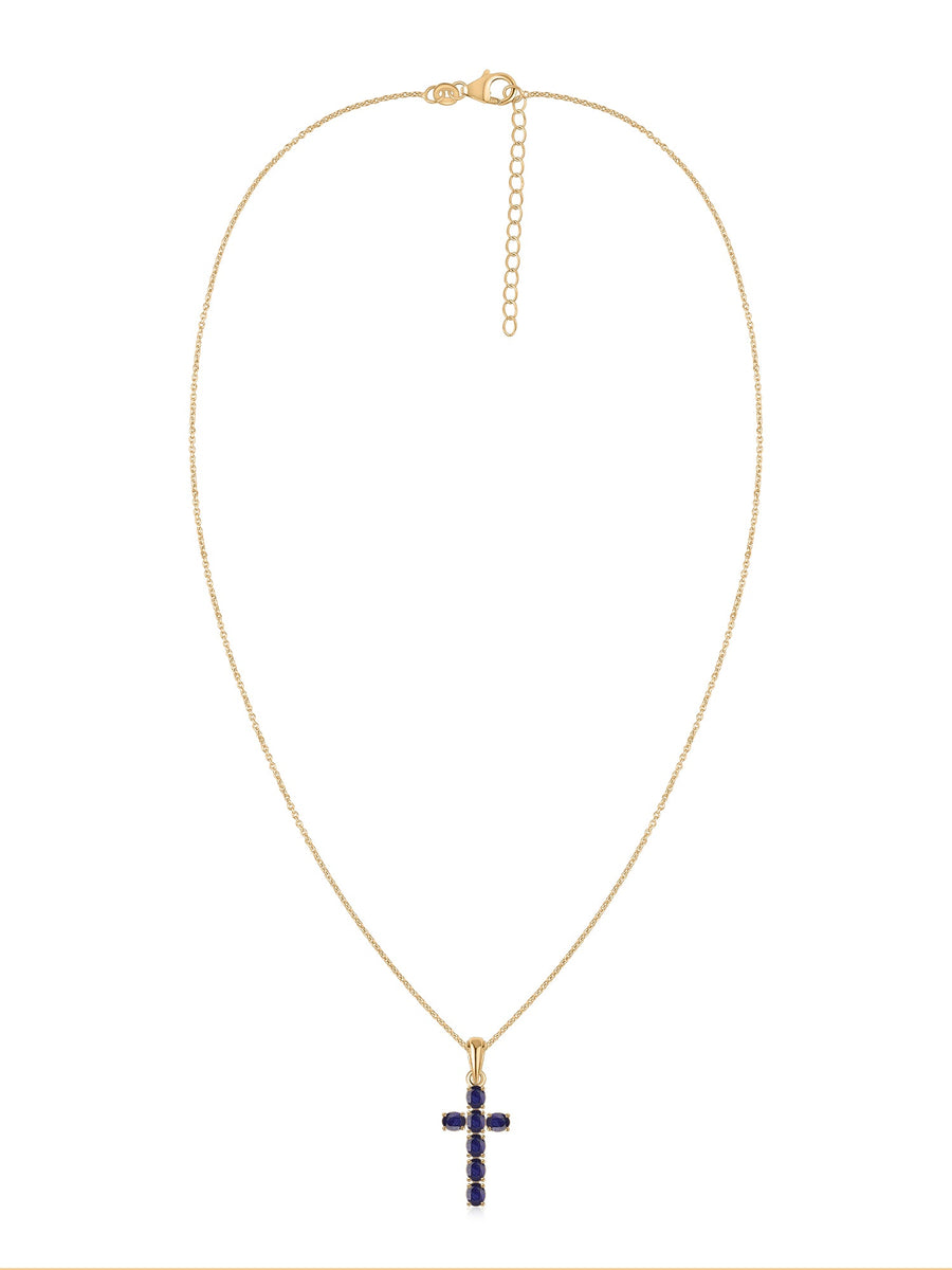 Midnight Faith Blue Sapphire Silver Pendant