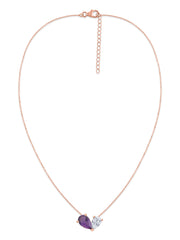 Natural Amethyst Pear Toi Et Moi Gold Necklace