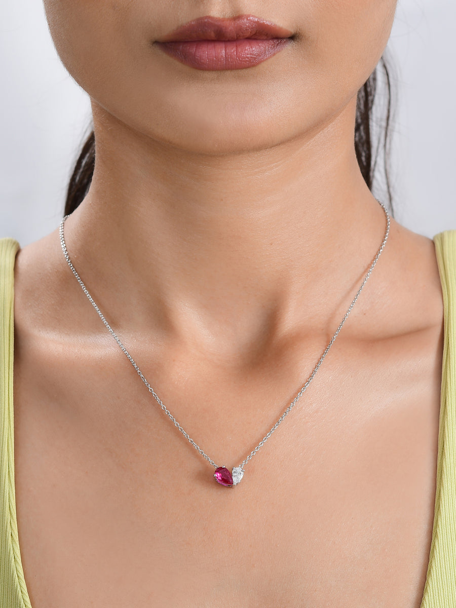 Toi Et Moi Red Hot Necklace