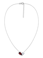 Natural Red Garnet Pear Toi Et Moi Gold Necklace