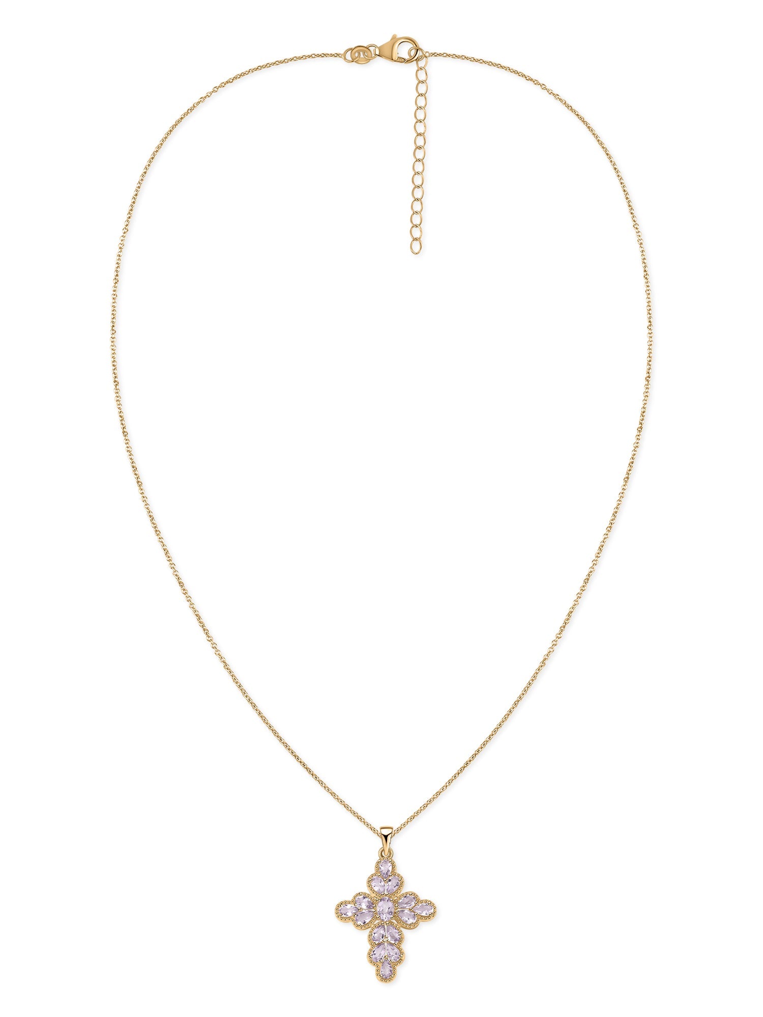 Lavender Grace Amethyst Silver Cross Pendant