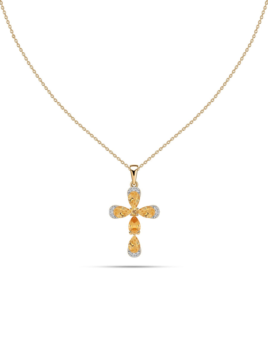 Golden Bloom Citrine Silver Pendant