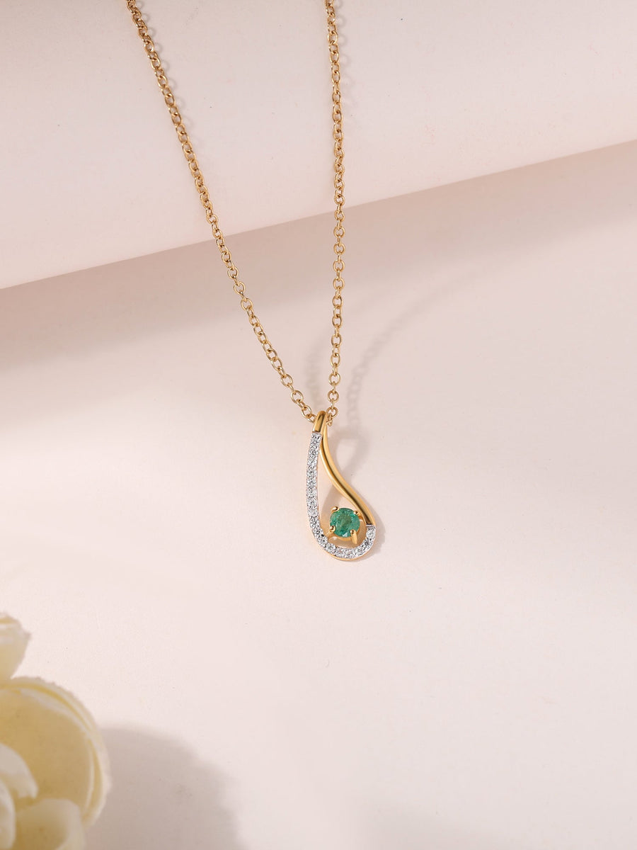 Natural Emerald Drop  Pendant