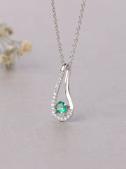 Pear-fect Twisted Pendant With Chain